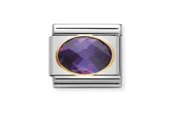 Zircone viola composable acciaio e oro Nomination