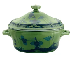 Zuppiera oriente italiano malachite porcellana Richard ginori